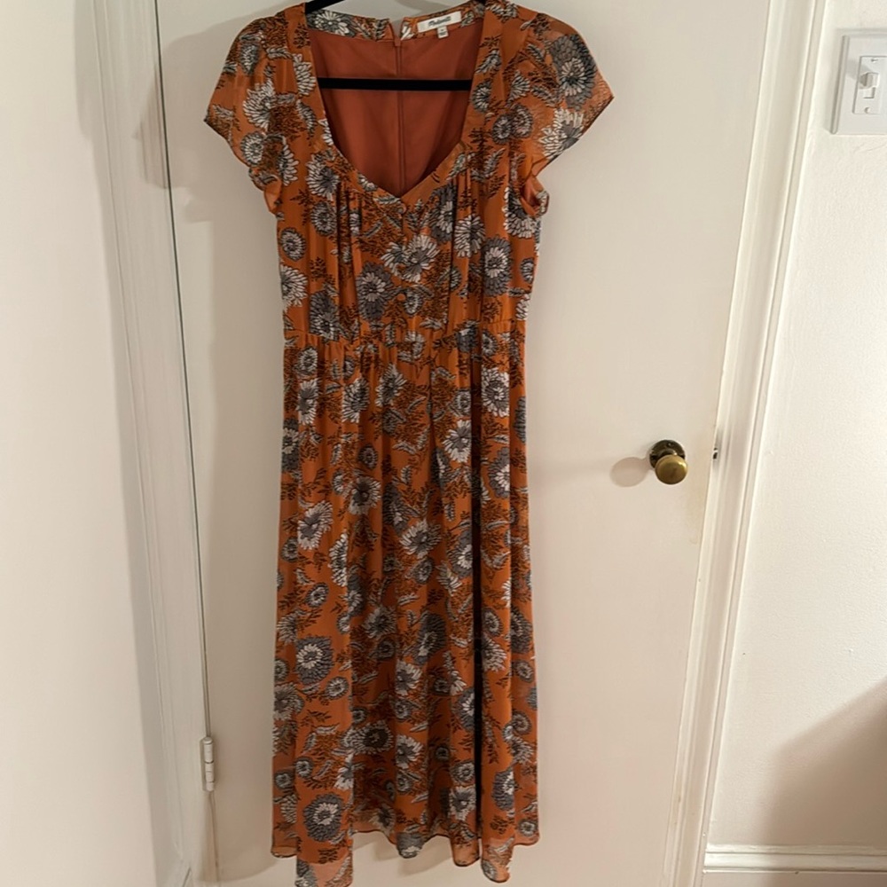 Madewell floral satin dress